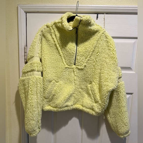 free people movement Sweaters - FP Movement by Free People Lemon Sherpa Sweater jacket quarter zip size xs nwt